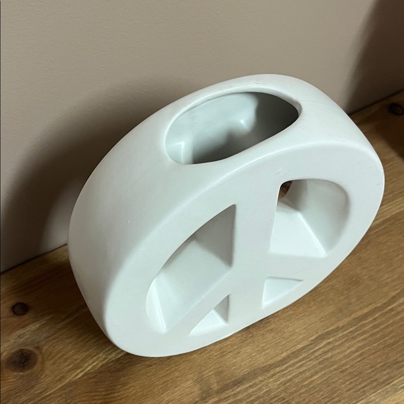 White Peace Sign Vase - Picture 2 of 2